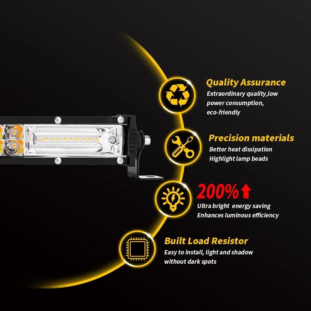 7.5-дюймовая светодиодная световая балка Spot/Flood Combo, сверхъяркая рабочая лампа и внедорожный фонарь для джипа, внедорожника, грузовика, IP68