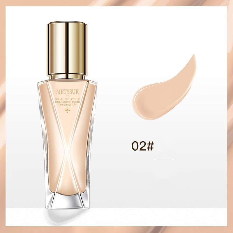 Pearl Collagen Small Molecule Hyaluronic Acid Moisturizing Oil Controlling Waterproof Makeup Holding and Skin Nourishing Liquid Foundation