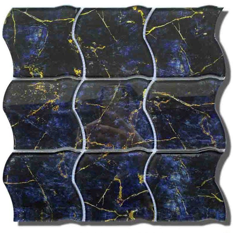 Unique Irregular Green Glass Mosaic Tiles for Elegant Home Decor