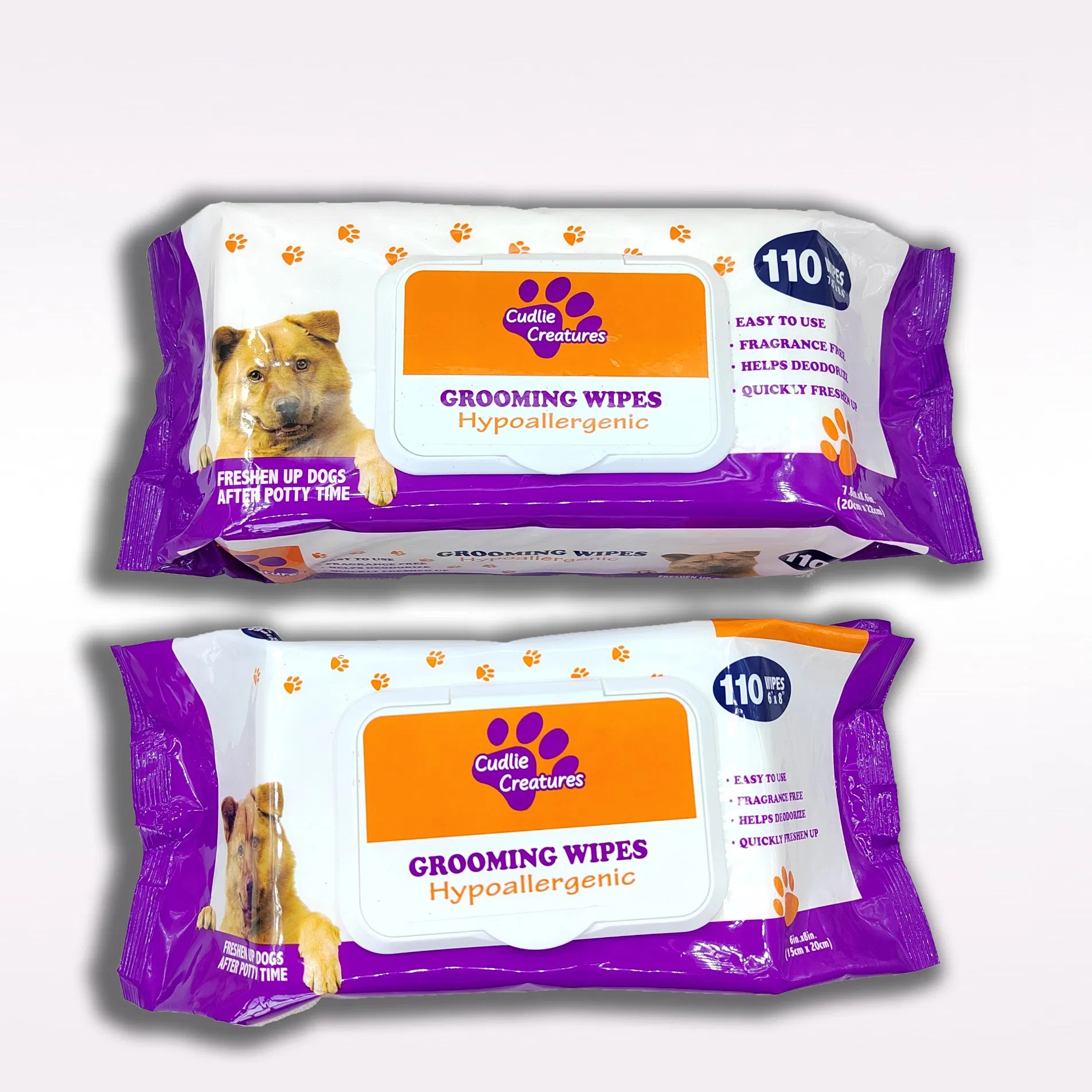 Pet Wet Wipes 110PCS Per Bag Cleansing Deodorizing Wipes Free Samples Antibacterial Pet Wet Wipes