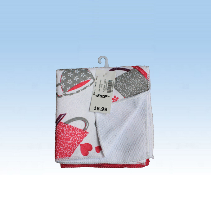 Super Absorbent Colorful Custom Print Microfiber Cleaning Cloth (CN3601-76)