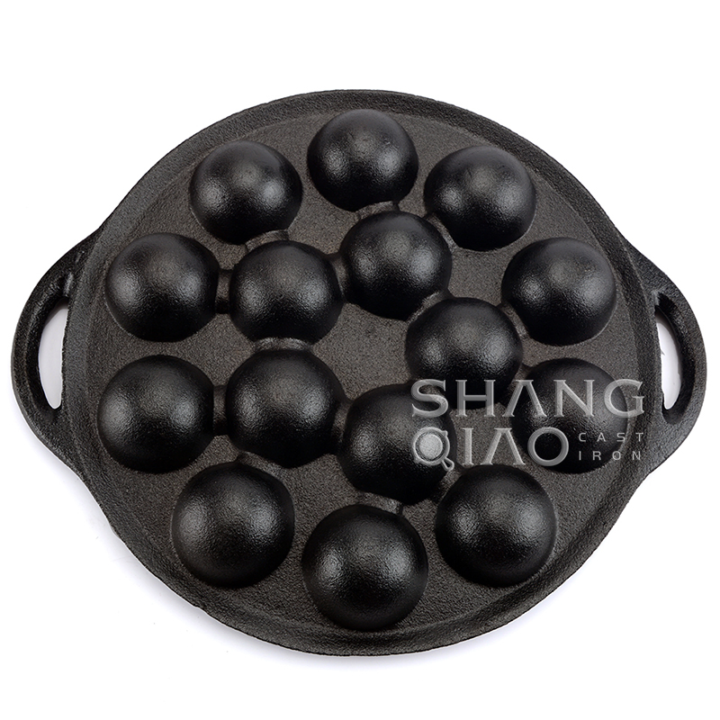 15 Hole Cast Iron Mini Cake Pan Poffertjes Pan Cooker