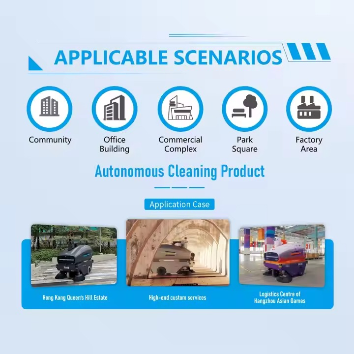 Municipal Cleaning Robot with All-Terrain Wheels Zero-Emission Design Robot