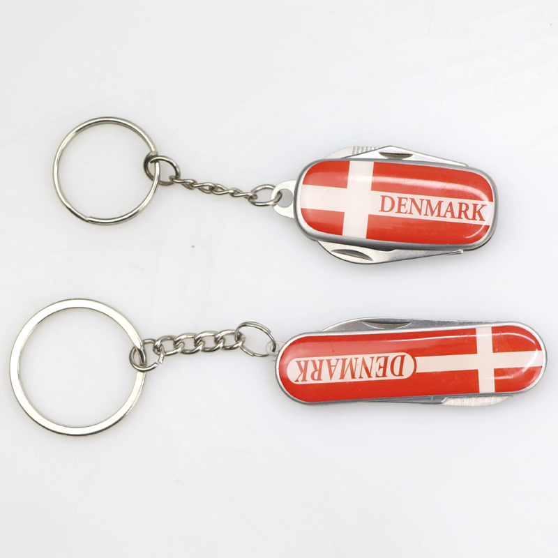 Customized Logo Multifunctional Knife Souvenir Folding Pocket Mini Knife Keychain