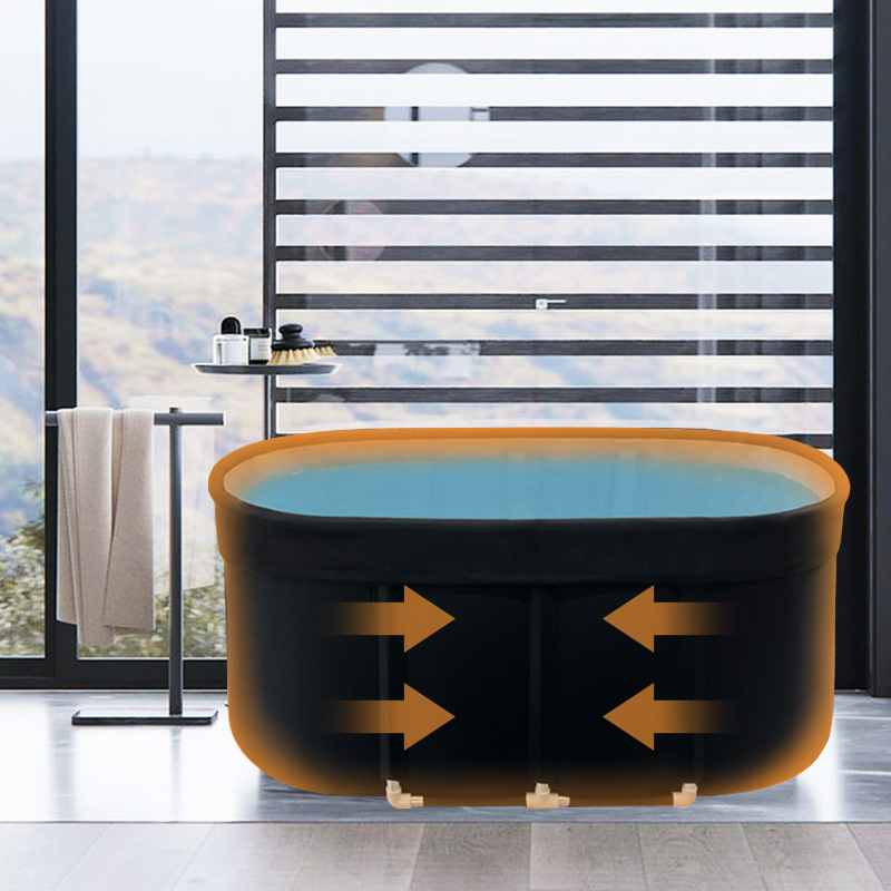Large Size Foldable Ice Bath Tub Installation Free and Easy Storage Home SPA Portable Oval Ice Bathtub for Recovery