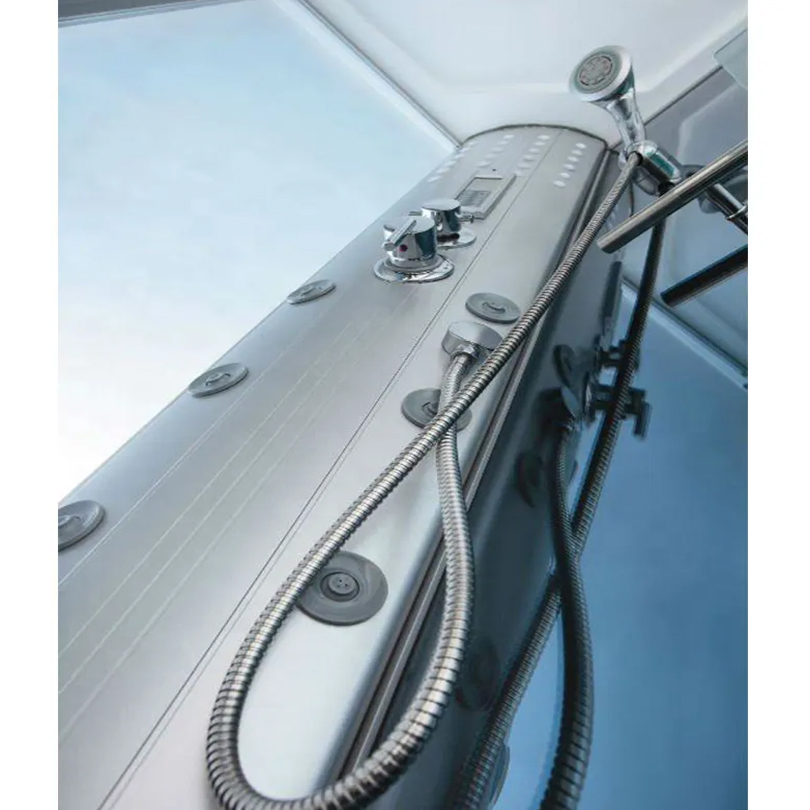 Bathroom Aluminum Profile Tempered Glass Sliding Door Massage Bath for 2 Person Simple Dubai Girl Computer Wet Steam Shower Room