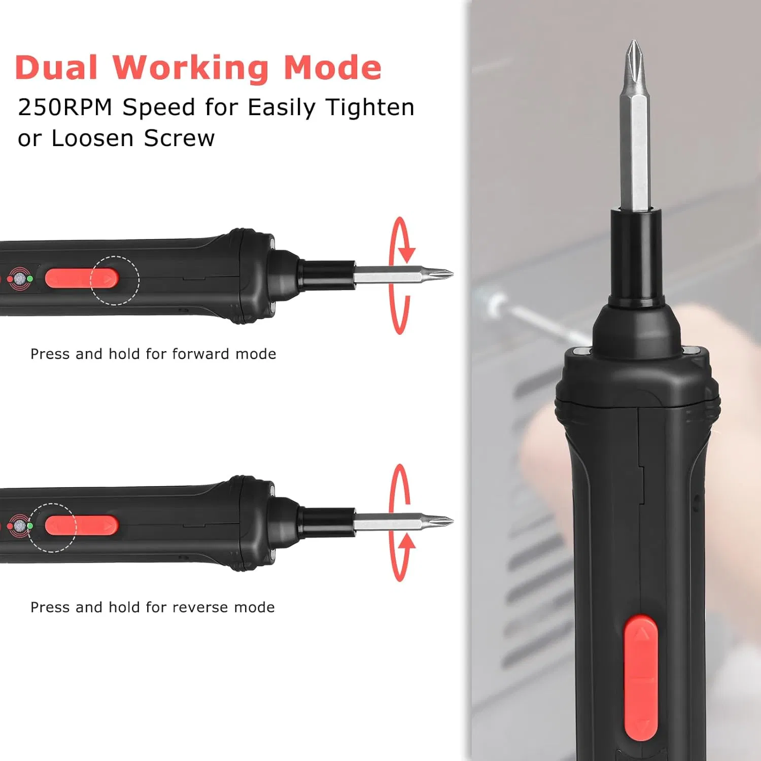 Mini Magnetic Hex Chuck Screwdriver Set with 19500 Rpm Speed