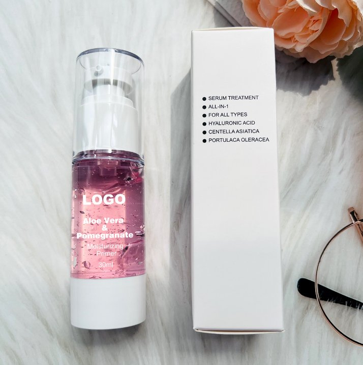 Vegan Makeup Base Customized Logo Pomegranate Base Moisturizing Primer Transparent Isolation Cream Face Primer