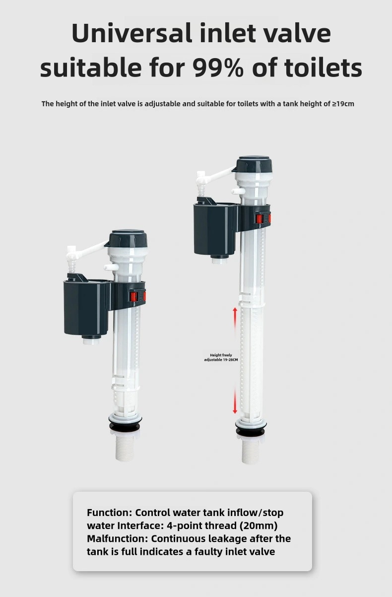 High Quality One Piece Toilet Fill Tank Valve Flush Fittings Bathroom Accessories