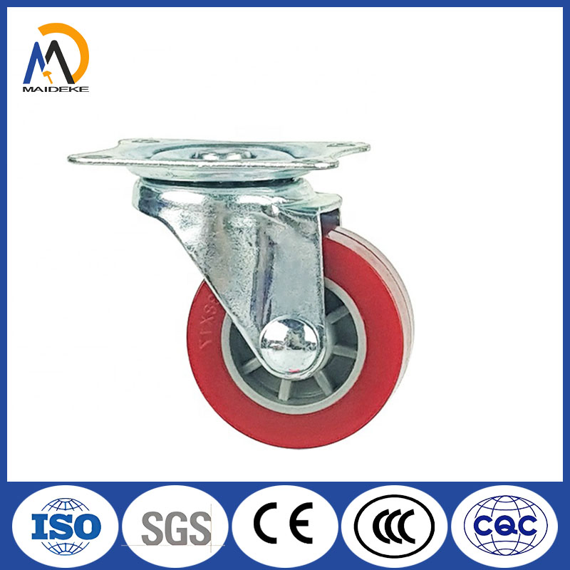 Red Polypropylene Silent Swivel Wheels with All-Around Locking Function to Ensure Safety.