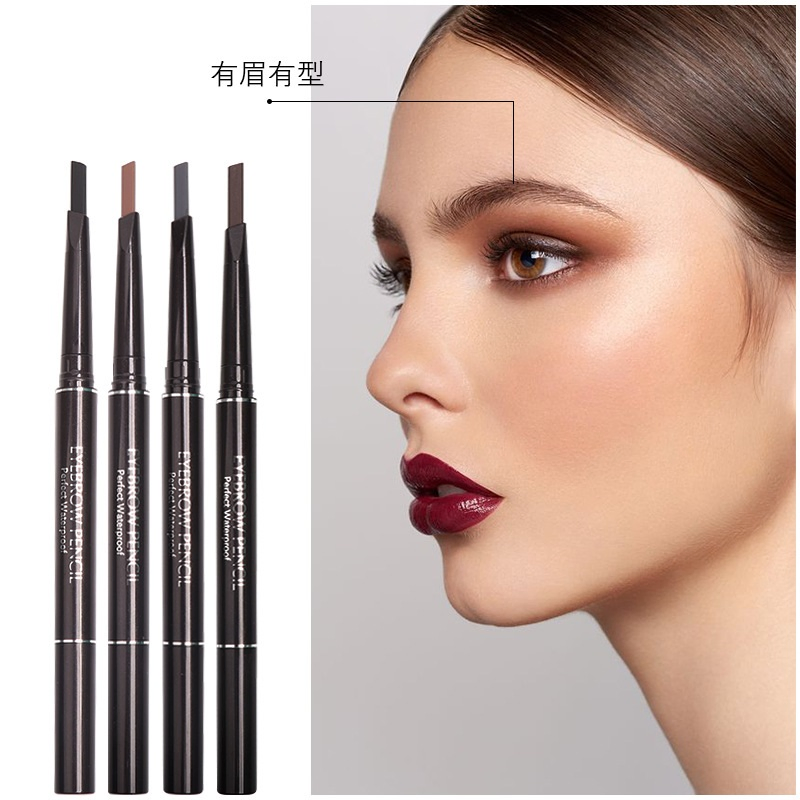 Ep14 O. Two.: . O Double-Headed Extremely Fine Eyebrow Pencil, Durable Rotation Waterproof, Sweat-Proof and Non-Faint Eyebrow Powder 4-Color Optional 9991