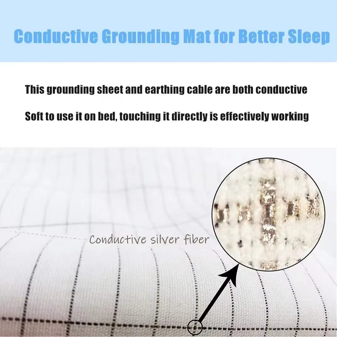 Factory Customized Big Size Emf Earthing Fitted Sheet with Grounding Connection Cord Conductive Grounding Mat for Sleep