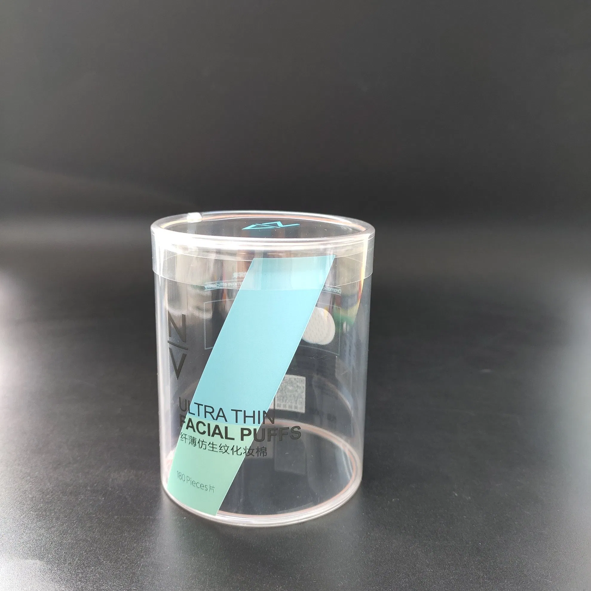Cylinder Packaging Box Customizing Plastic Round Tube for  Facial Puffs