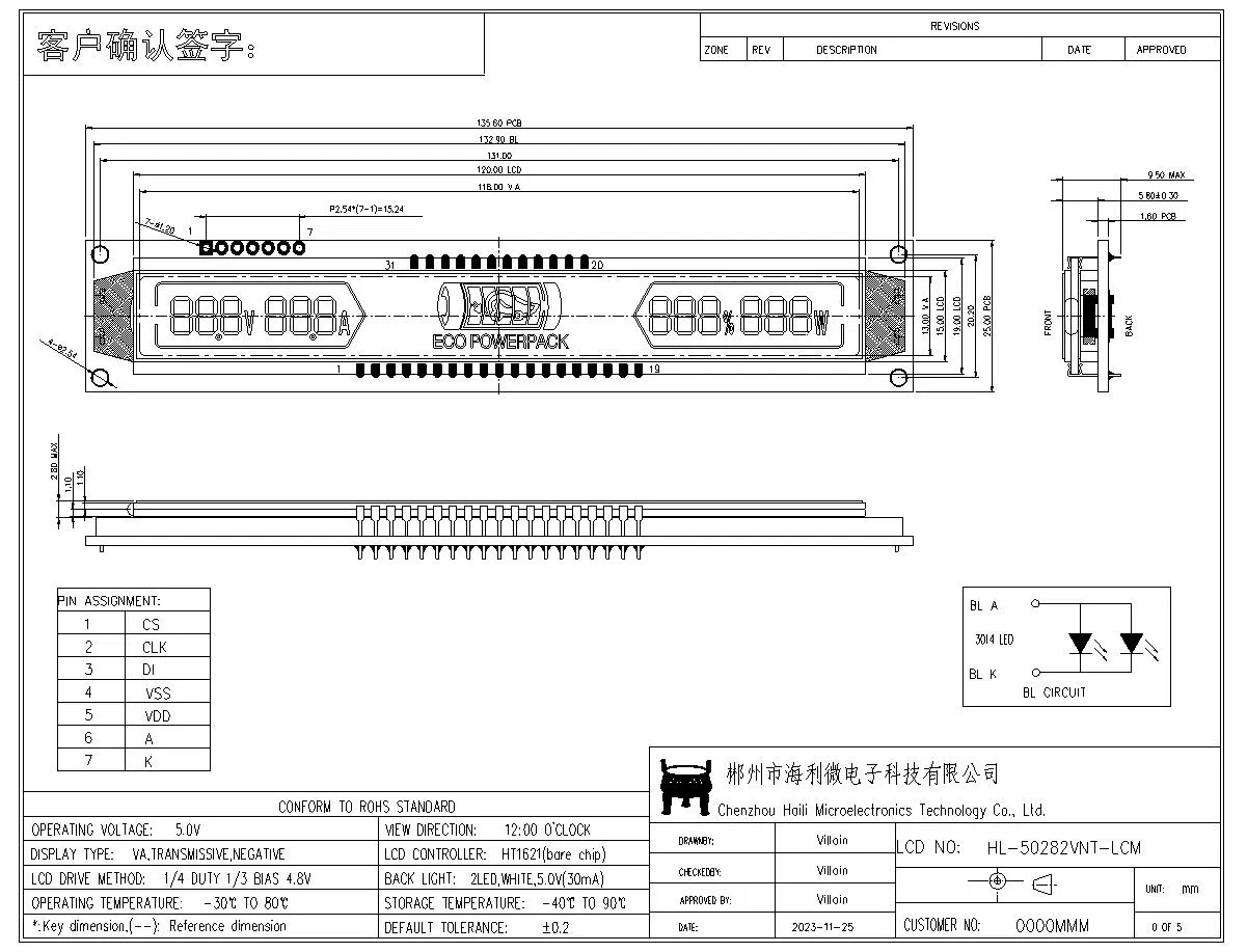 Custom LCM Va LCD Monitor Mono Segment LCD Module with Ht16c22A Controller for Solar Panel in China LCD Factory
