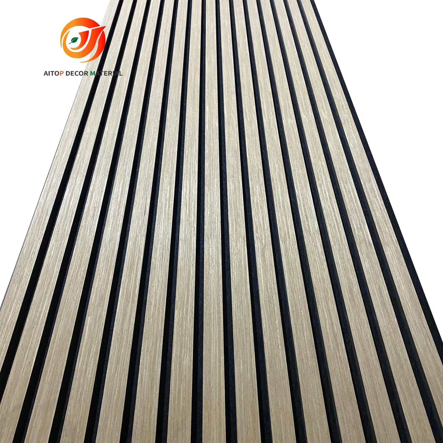 Popular Smoky Oak Veneer Polyester Slats Decorative Wooden Acoustic Akupanel