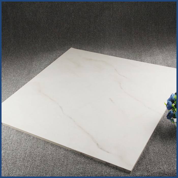 Wholesale Price White Carrara 600X600mm Full Body Polished Glazed Porcelain Floor Tile