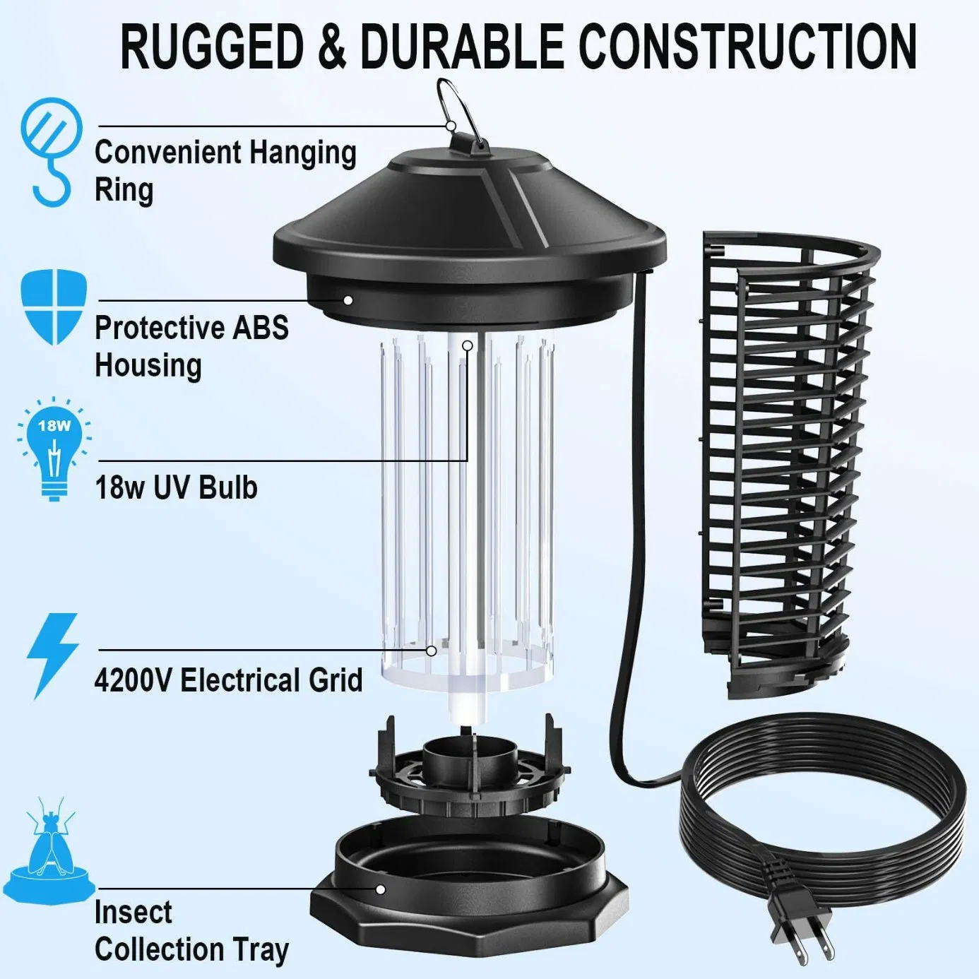 Bug Zapper Outdoor, Mosquito Zapper, Electric Fly Zapper, Mosquito Killer, Fly Traps