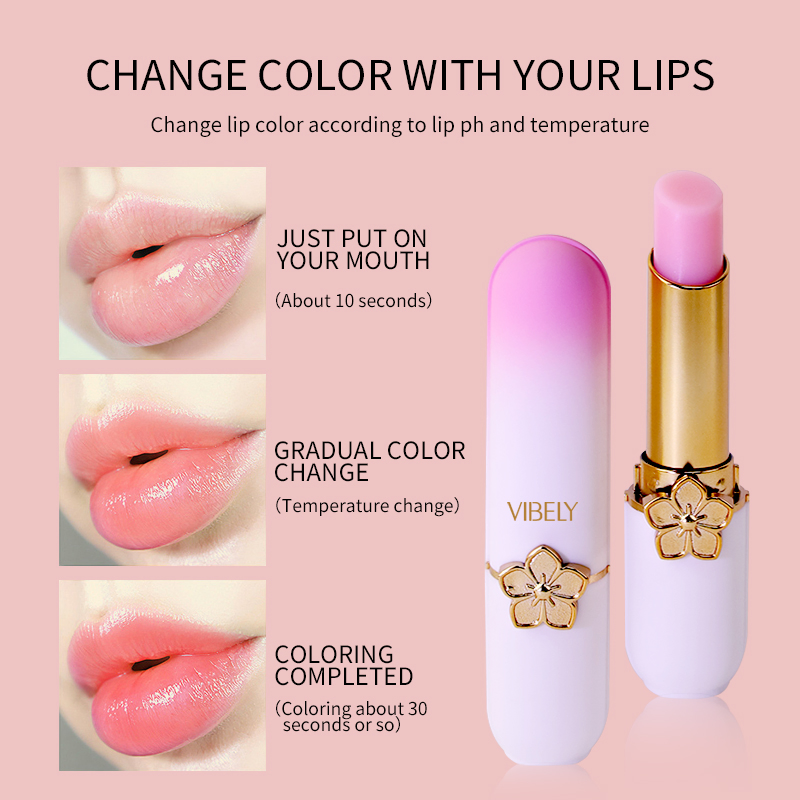 Natural Organic Repair Exfoliating Moisturizing Fruity Lip Balm Temperature Changing Color Lipstick