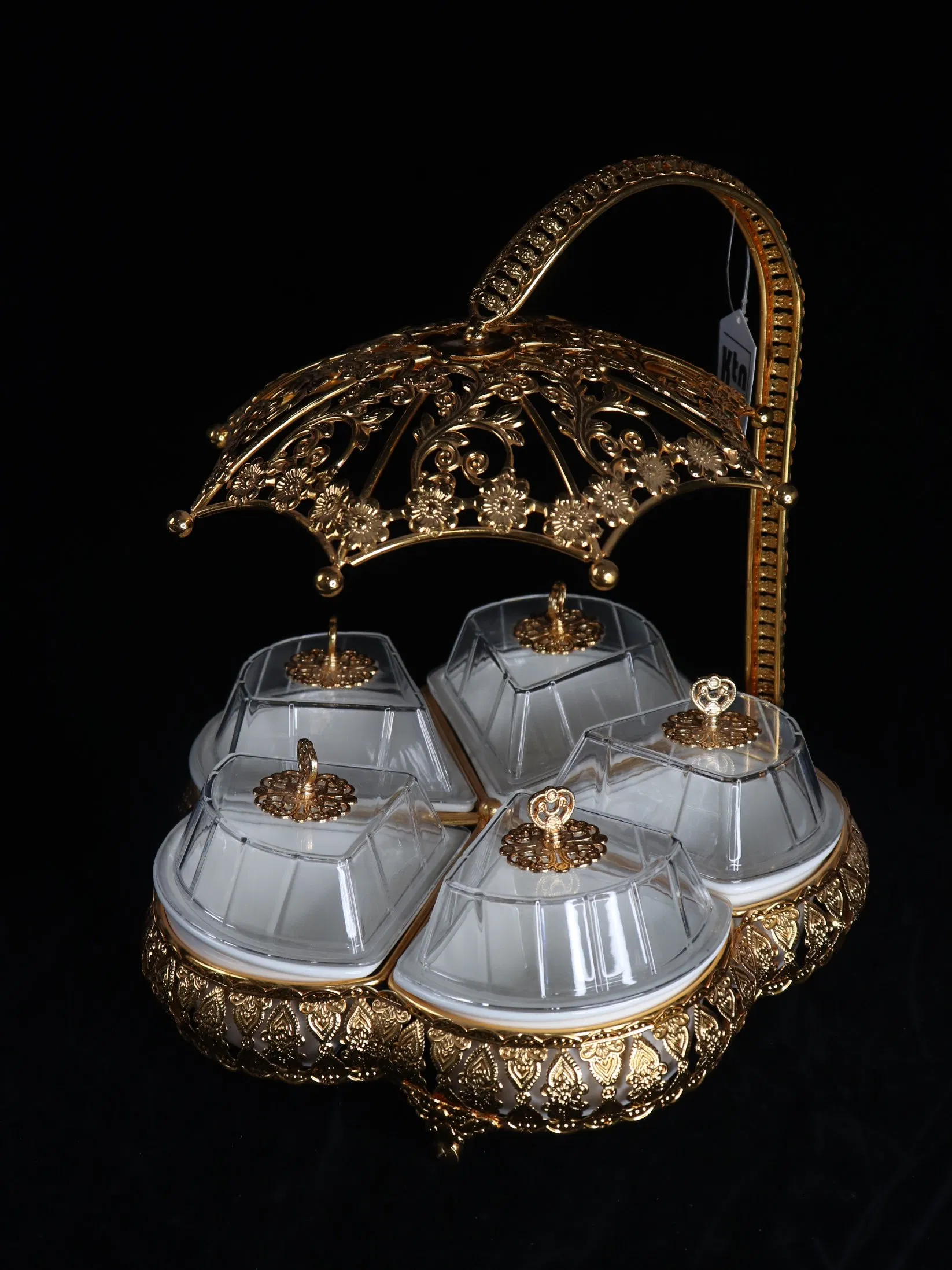 China Wholesale Market Iron Tray with Plastic Bowl Set Candy Tray