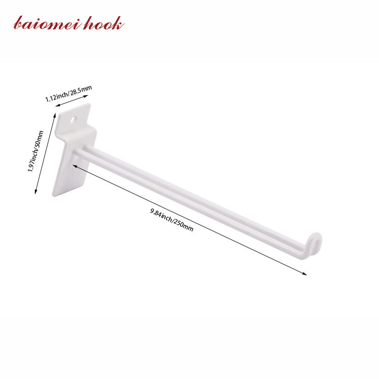 Factory Metal White Double Wire U Shape Display Hook for Slatwall Hook
