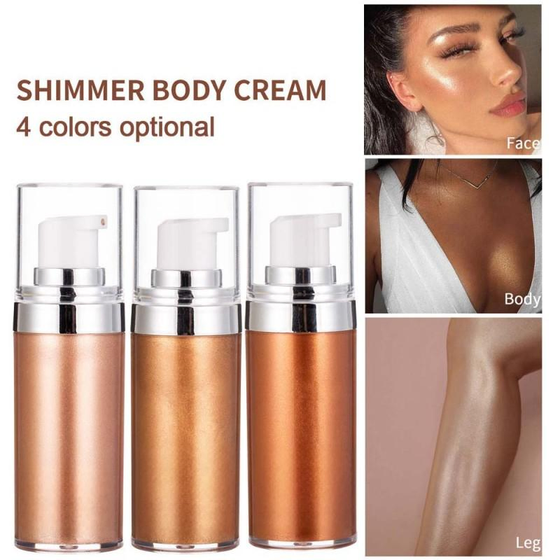 Summer Sexy Full-Body Smooth Texture Brightening Shimmer Cream Private Label All Over Face and Body Liquid Highlighter Makeup