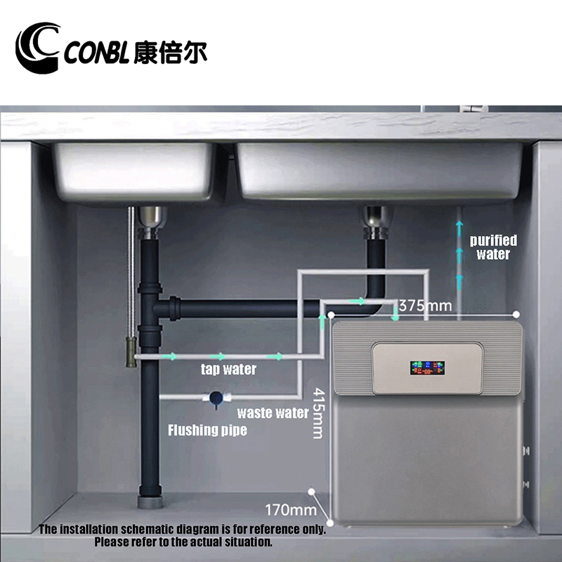 Conbl Wall-Mounted Water Filter Purifier with 5-Stage Filtration 1000g Without Tank