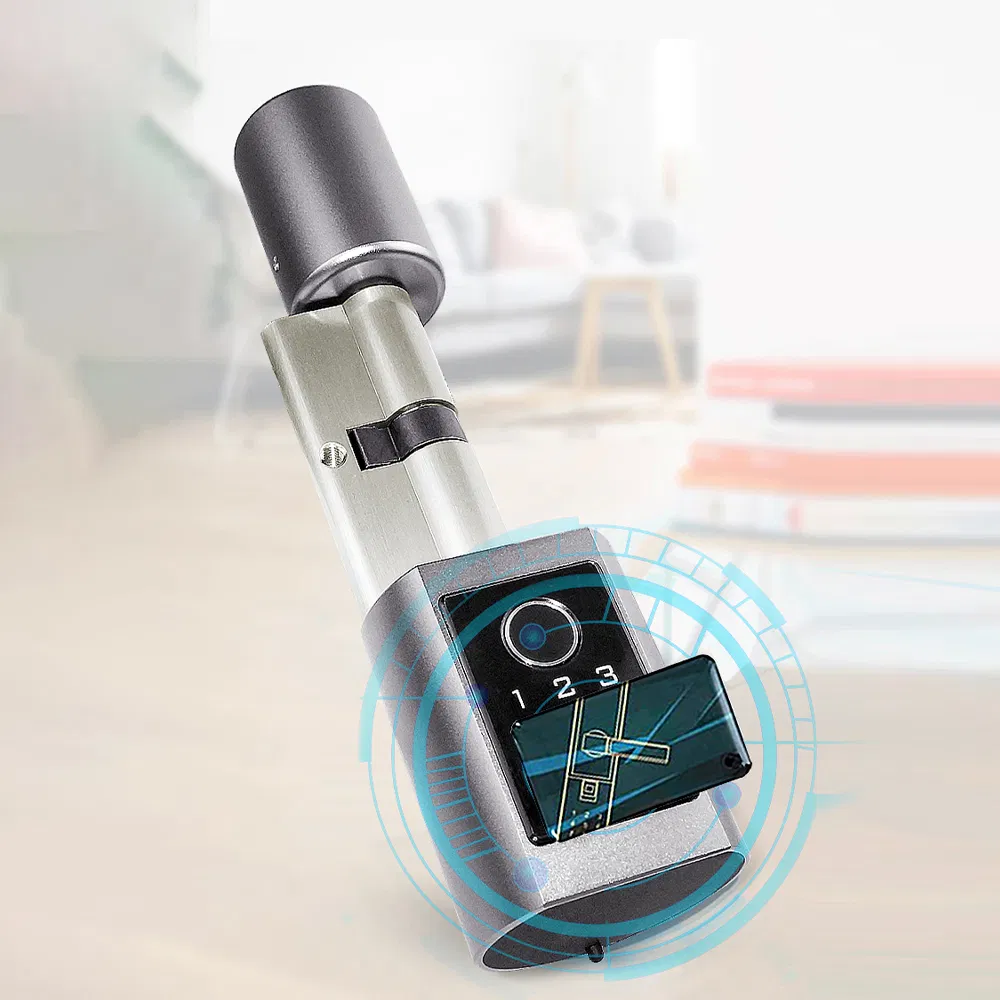 Euro Door Lock Easy Installation Digital Keypad Tuya APP Smart Cylinder for Card Key Unlocking