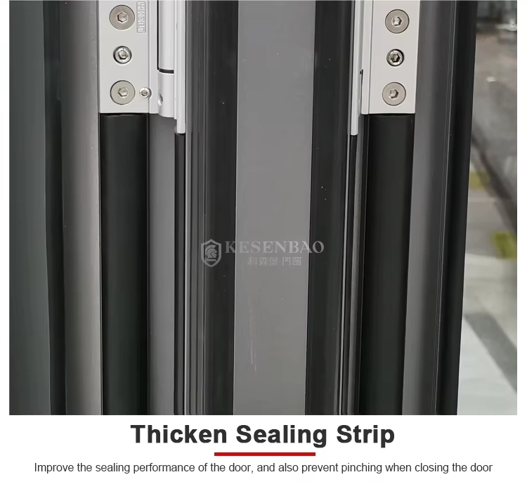 Glass Doors Aluminum Bifold Double Glass Sliding Folding Door for Home