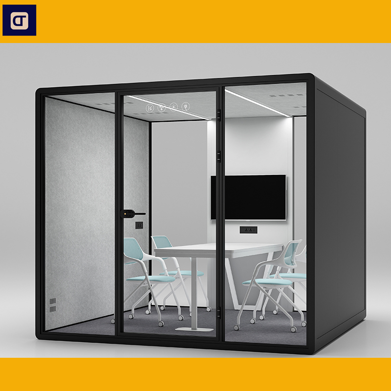 Tempered Glass Soundproof Booth Movable Portable Outdoor Office Pod
