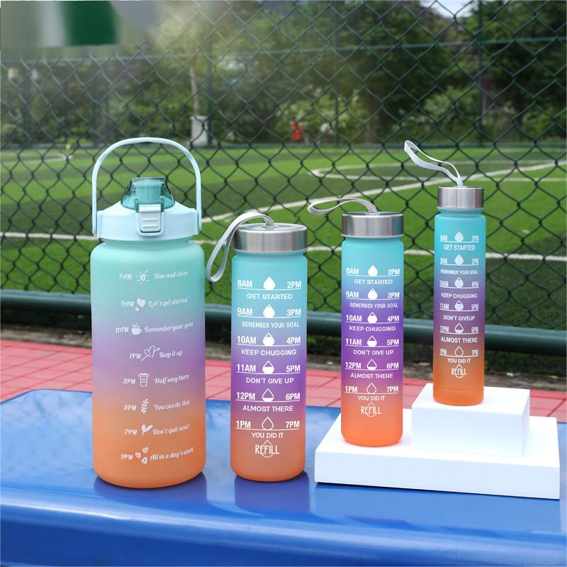 Summer Tik Tok Outdoor Sports Portable Travel Water Bottles Four Sets Cup