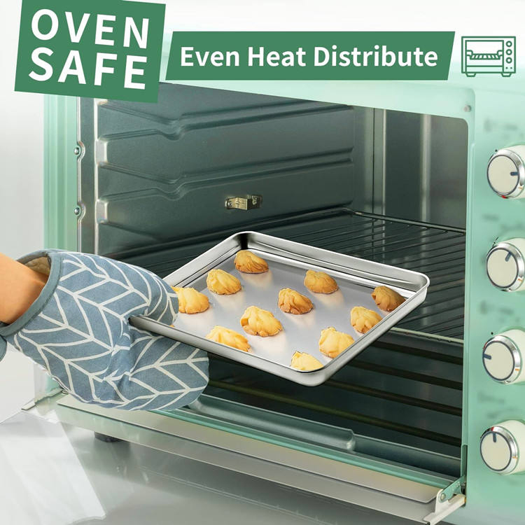Stainless Steel Chef Cookie Toaster Baking Sheets Pan Tray for Oven Baking