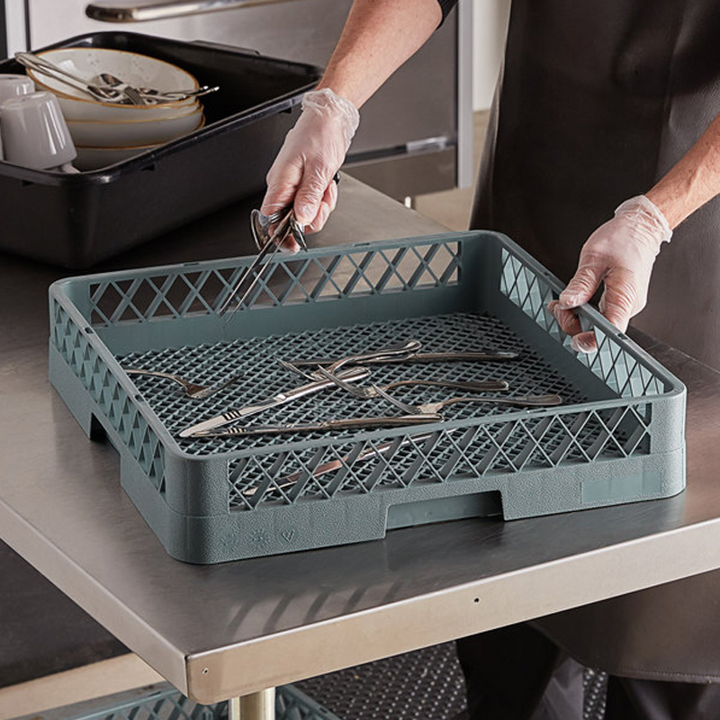 Commercial Square Glass Storage Restaurant Bowl Dish Drying Rack Plastic Flatware Rack