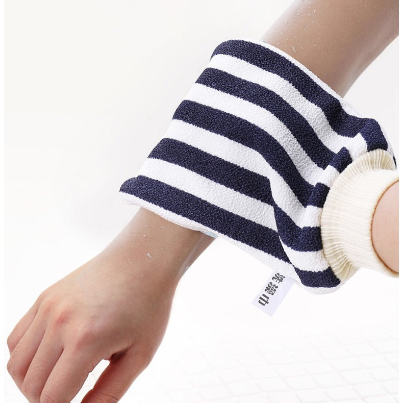 Vertical Stripes Thickened Bath Gloves Wash Dirt Wash Mud Bath Gloves