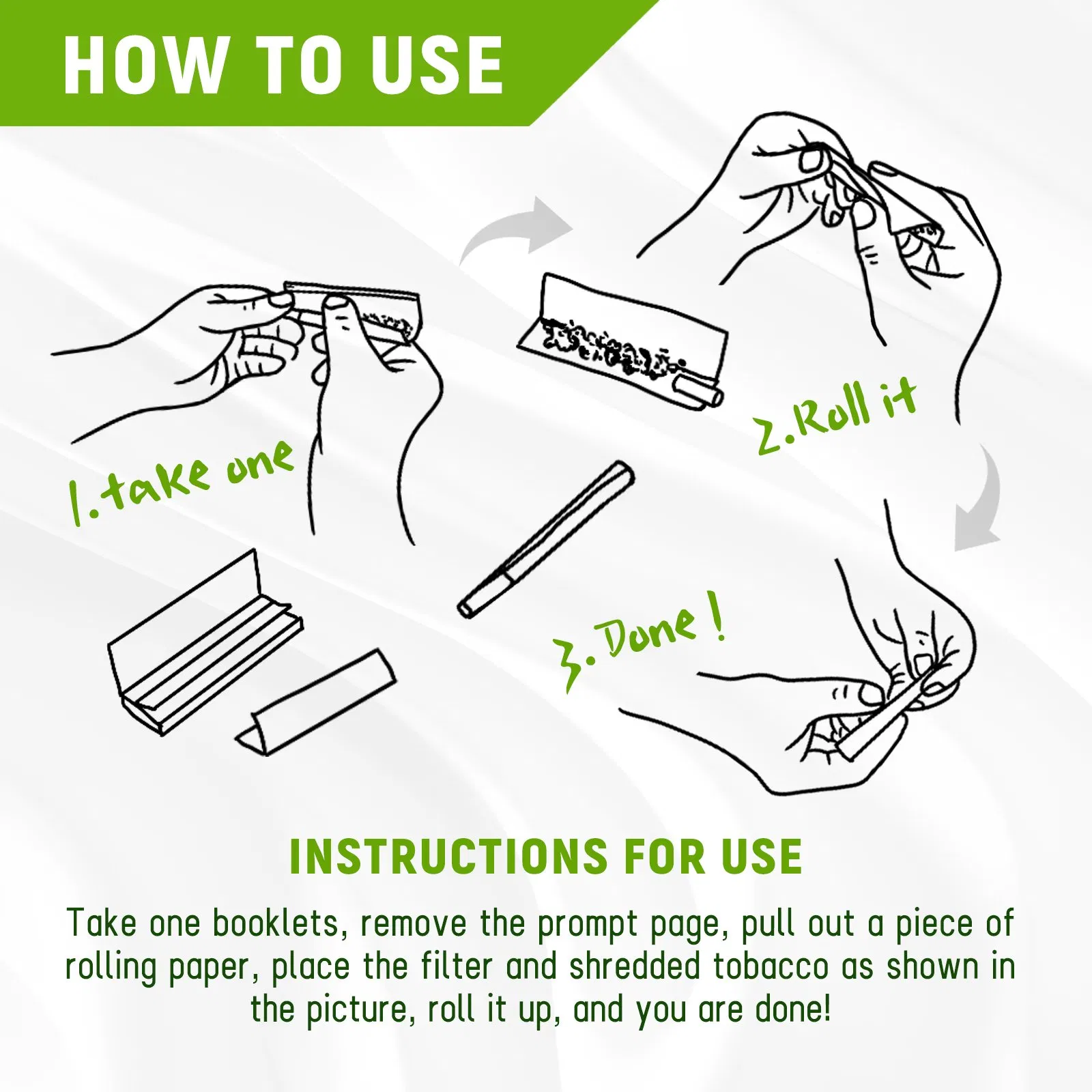 Party Decoration Green Wood 1 1/4 Medium Size Paper Smoke