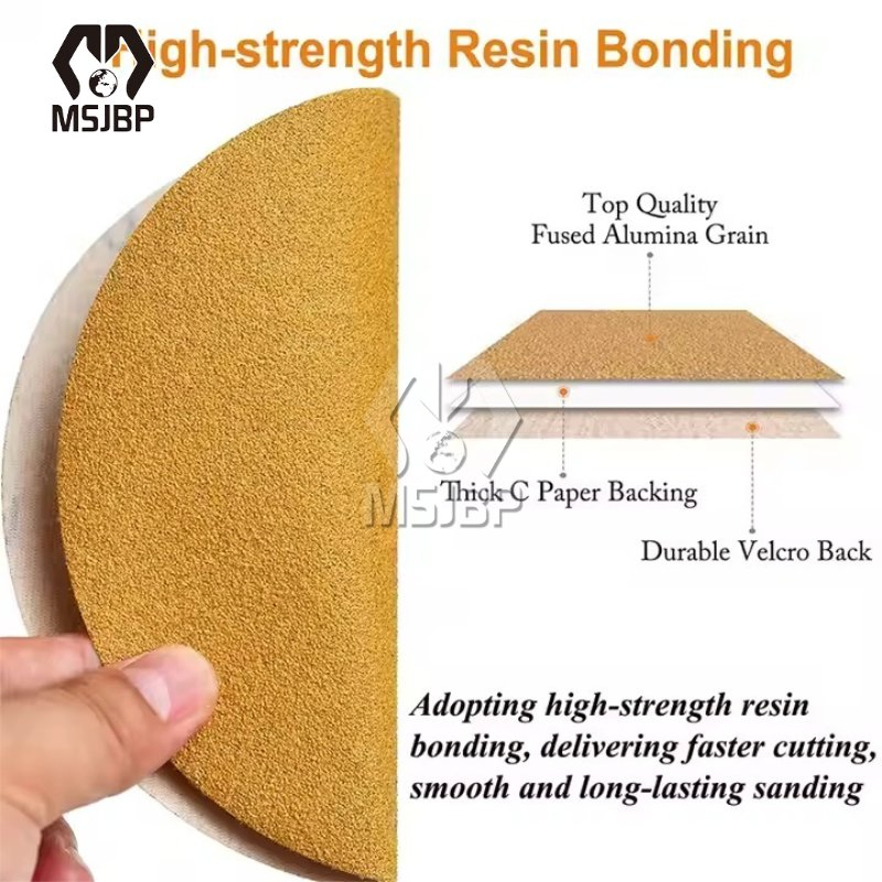 Msjbp Abrasive Factory Yellow 6-in 150mm Sanding Disc for Grinding Polishing