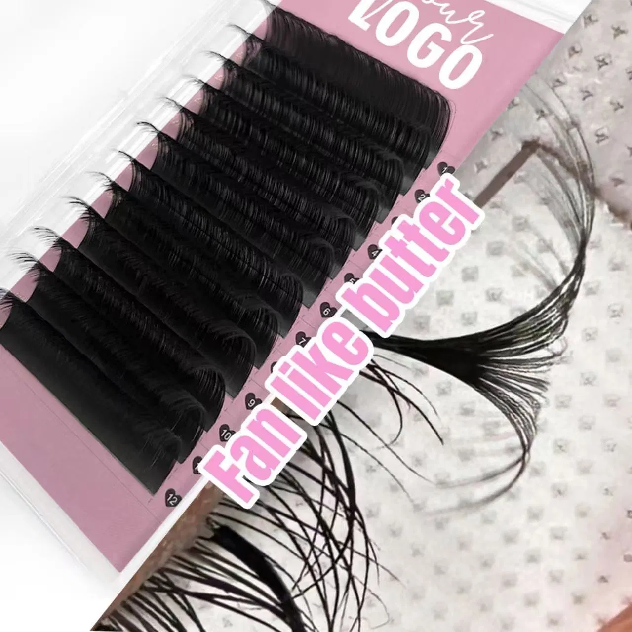 Label 0.05 Lash Sample Test for Individual Extension Matte Black Cashmere Lashes