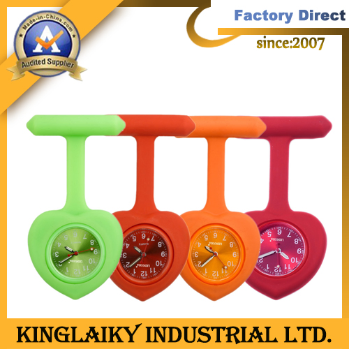 Heart Shaped Silicone Medical Nurse Watch with Movable Watch Head (KNW-013)