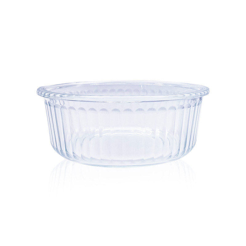 390ml Durable Wave Glass Containers with Airtight Tempered Glass Lids