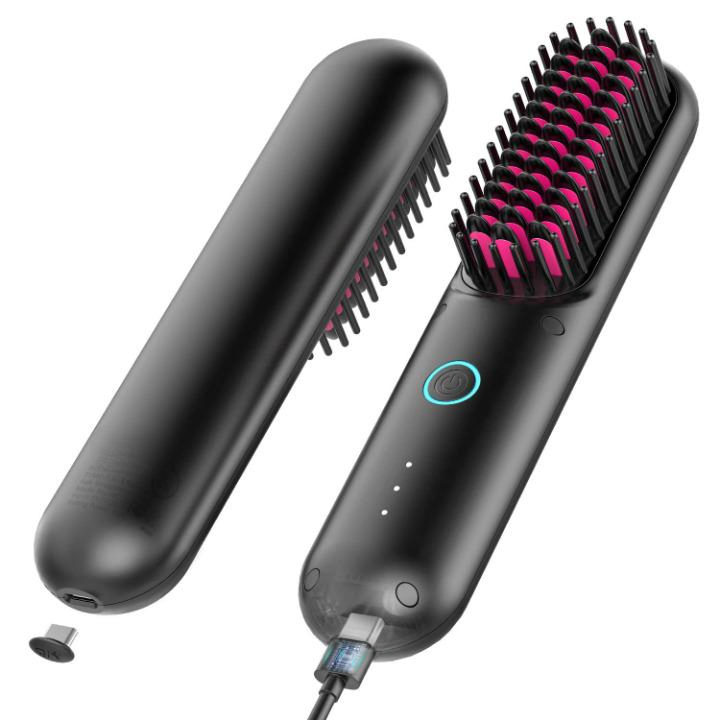 Wholesale Price High Satisfaction Salon Equipment Cordless Hot Comb Brush Light Weight Mini Hair Straightener