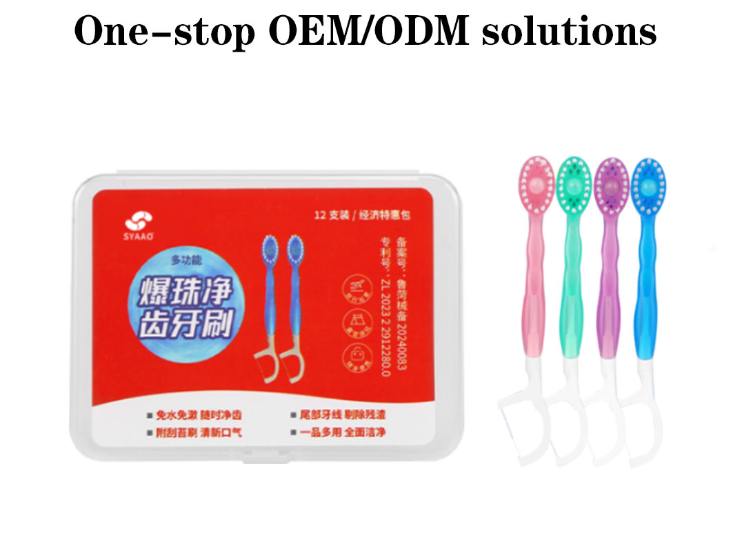 Paste Toothbrush Disposable Portable Bursting Bead Toothbrush with One Brush