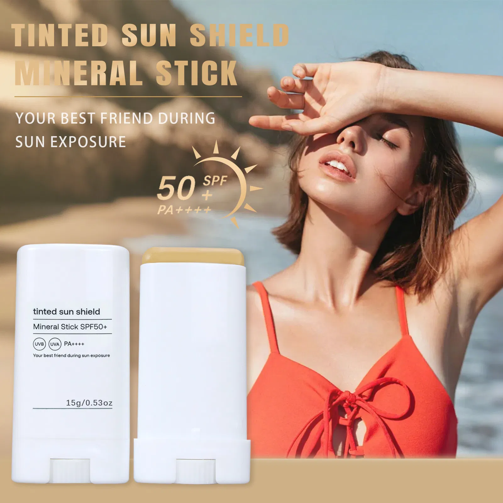 Beauty Cosmetics Skin Care SPF 50 Mineral Face Sunscreen Non-Sticky Sunscreen Stick
