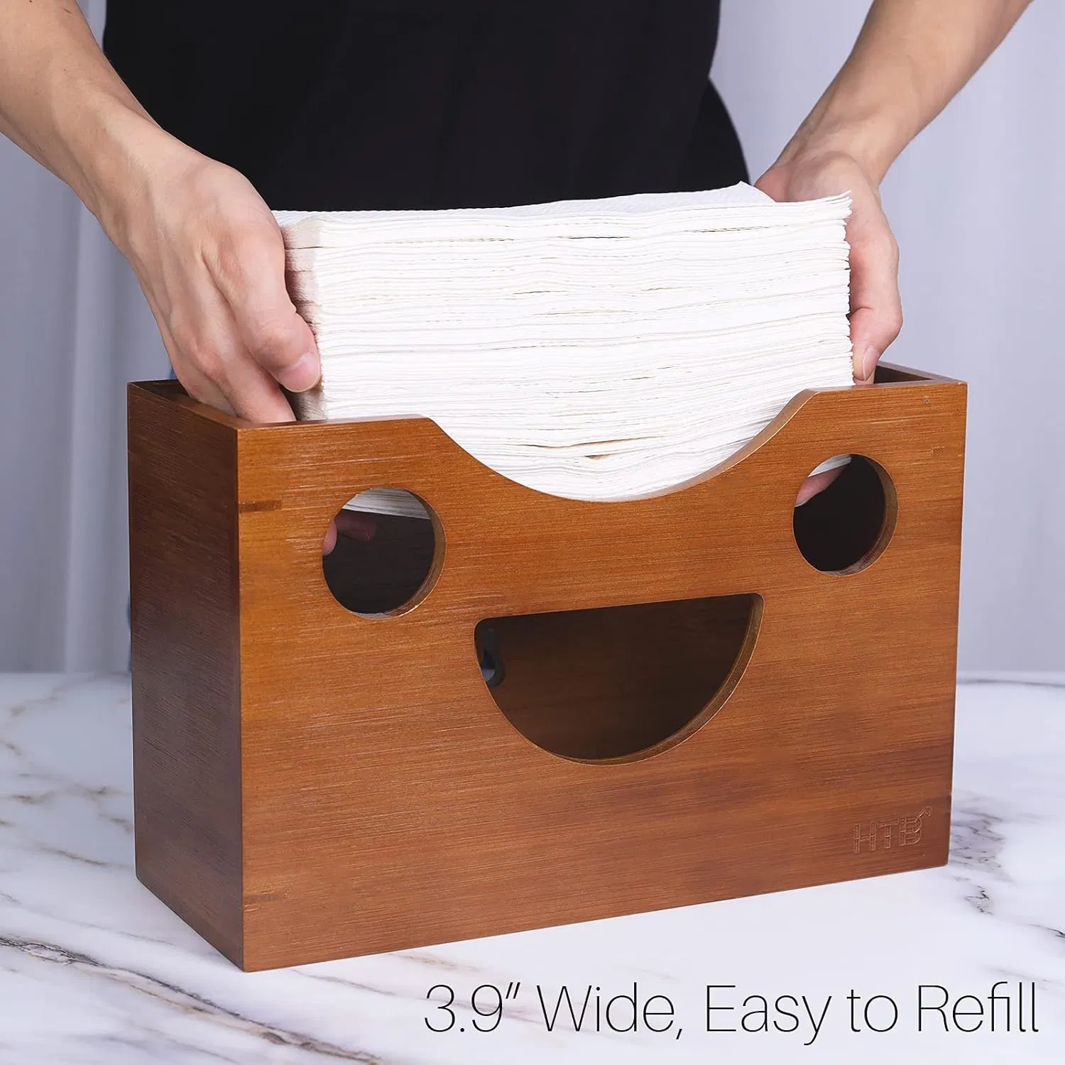 Bamboo Household Kitchen, Bathroom, Bedroom Wall Mounted Tissue Box