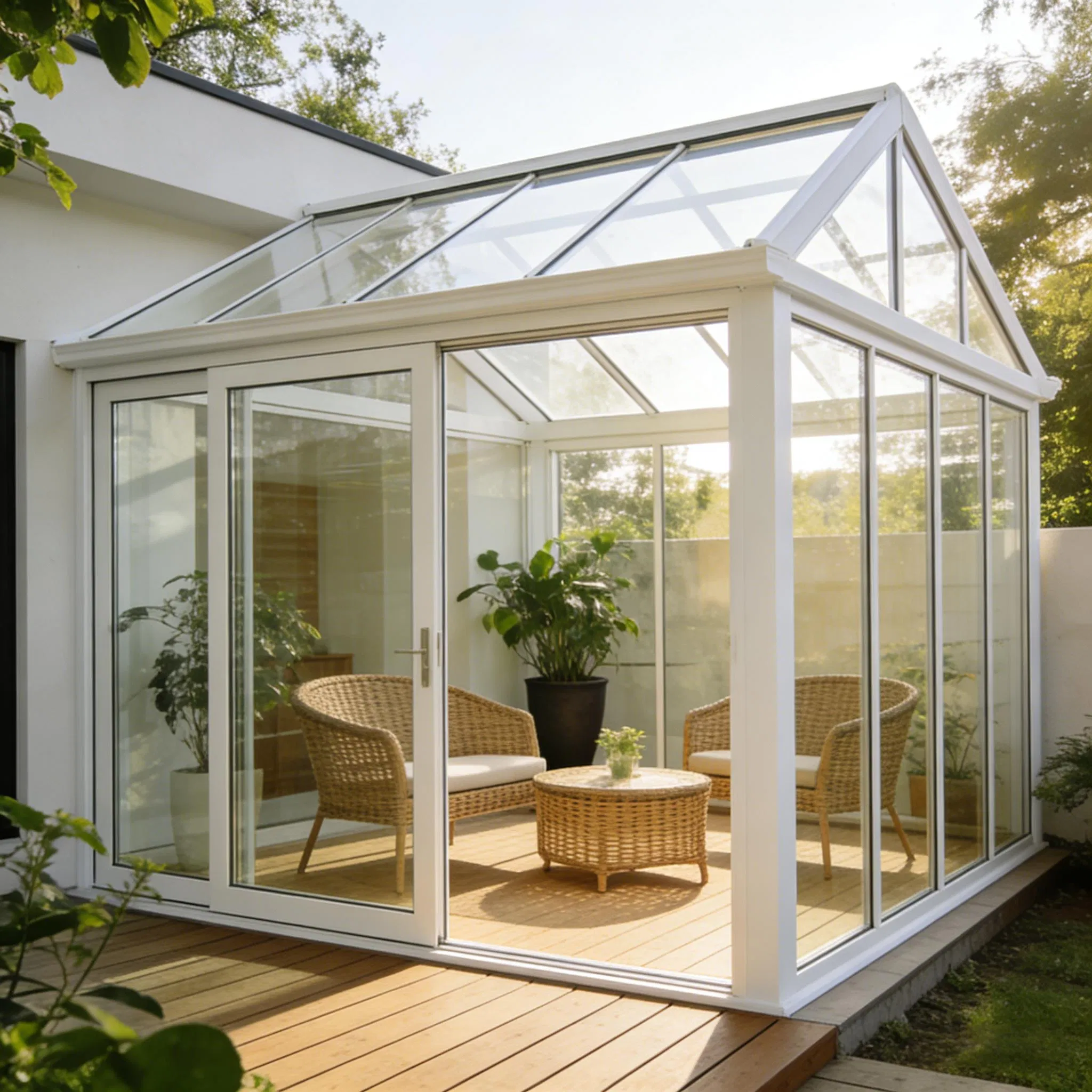 Durable Freestanding Sunroom in Bronze Aluminum Alloy Frame