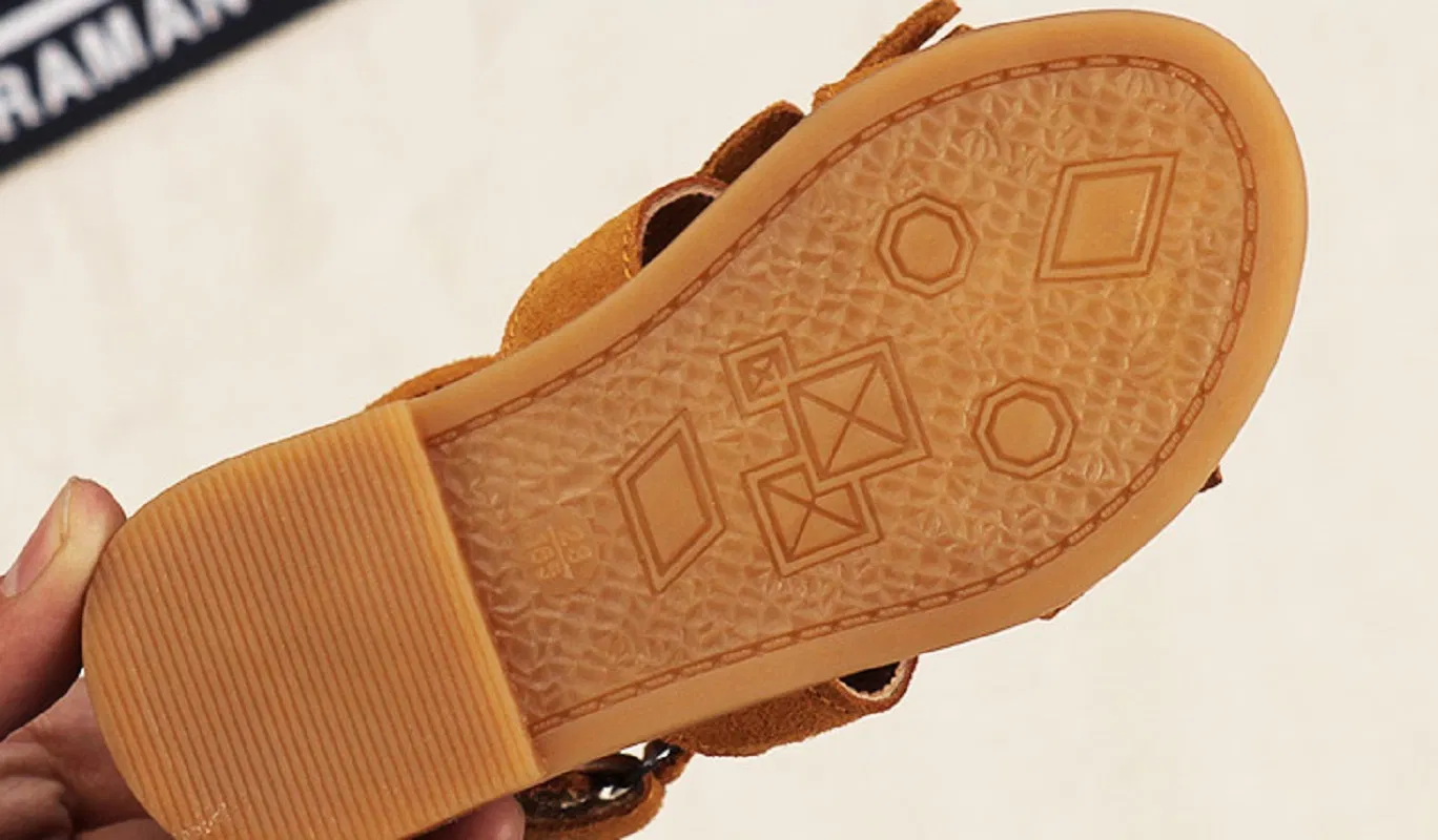 Baby Girls Sandals Leather Toddler Ankle Sandals Tassels Summer Flats Little Girls Walking Shoes with Non Slip Rubber Sole Esg14177
