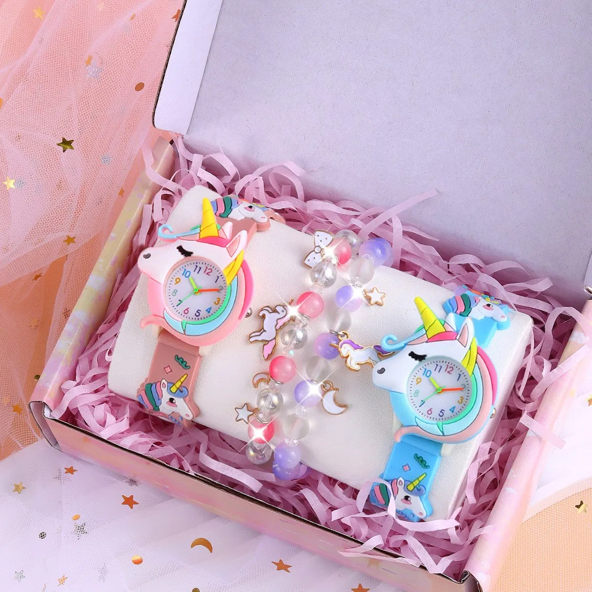 Unicorn Children's Watch Cartoon Cute Pink Blue Accessories