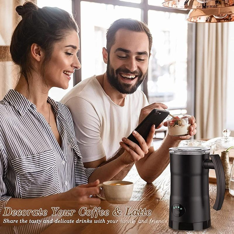 Cafe-Quality Milk Frother (SMF-02) - Cold/Hot Froth + Milk/Chocolate Heating, Global Plugs