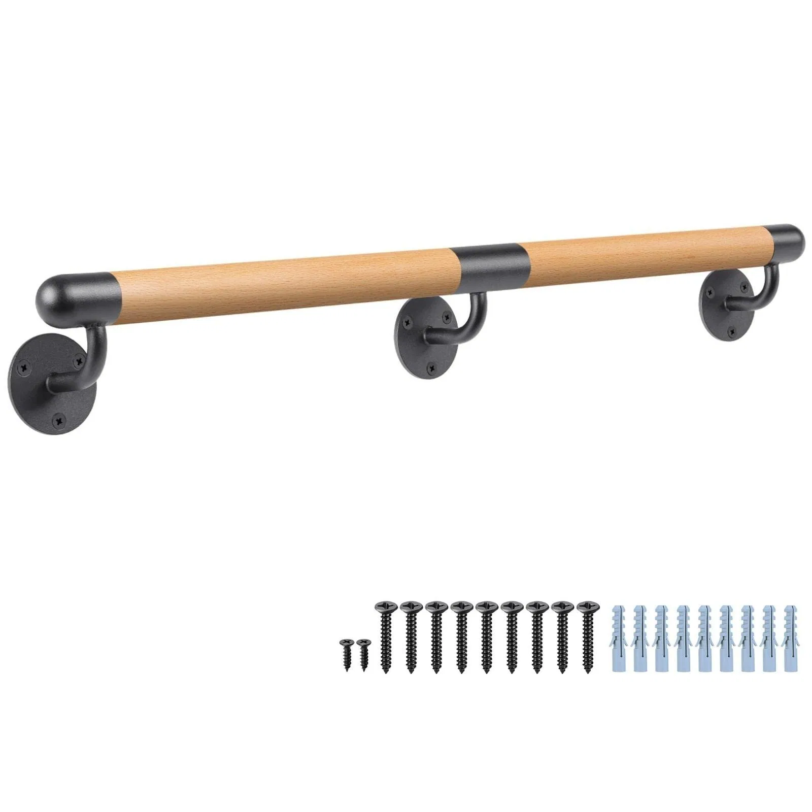 Wood Handrail Indoor Stairs Handrail Wall Mount Handrail