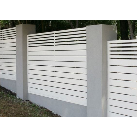 Easy Assembled DIY Garden Metal Aluminum Horizontal Slat Privacy Security Fence Panels