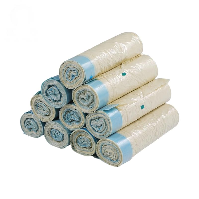 Custom Compostable Recycled Eco Friendly Liners Bin PE on Roll 13 Gallon White Plastic Garbage Drawstring Trash Garbage Bag