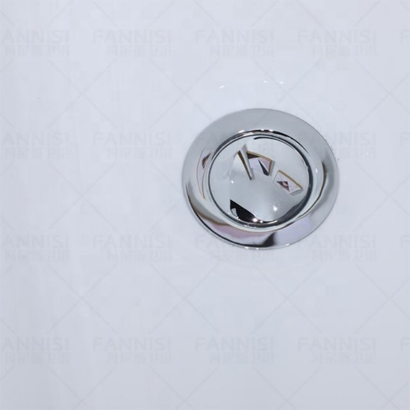 Modern White Free Standing Acrylic Bathtub with Panel Pillow and Massage Bathtub